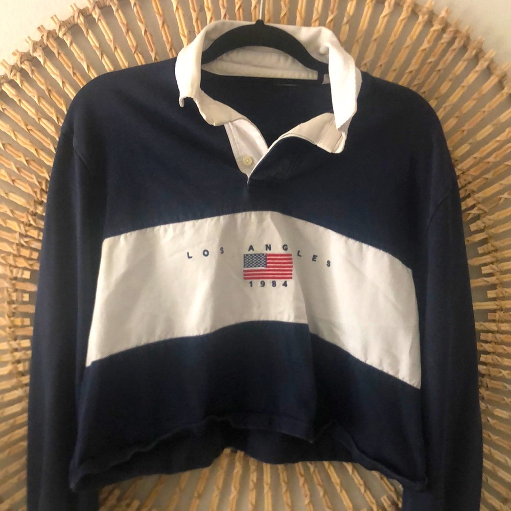 Brandy Melville John Galt Los Angeles 1984 Pullover Crop